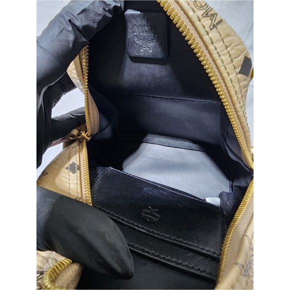 MCM Visetos Side Stud X-Mini Stark Backpack Beige - Picture 15 of 16